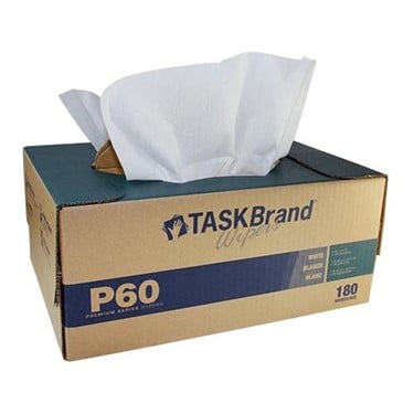 Taskbrand Logo TaskBrand P60 Hydrospun Interfold Wiper, 11 x 16.75, White, 180/Box ...