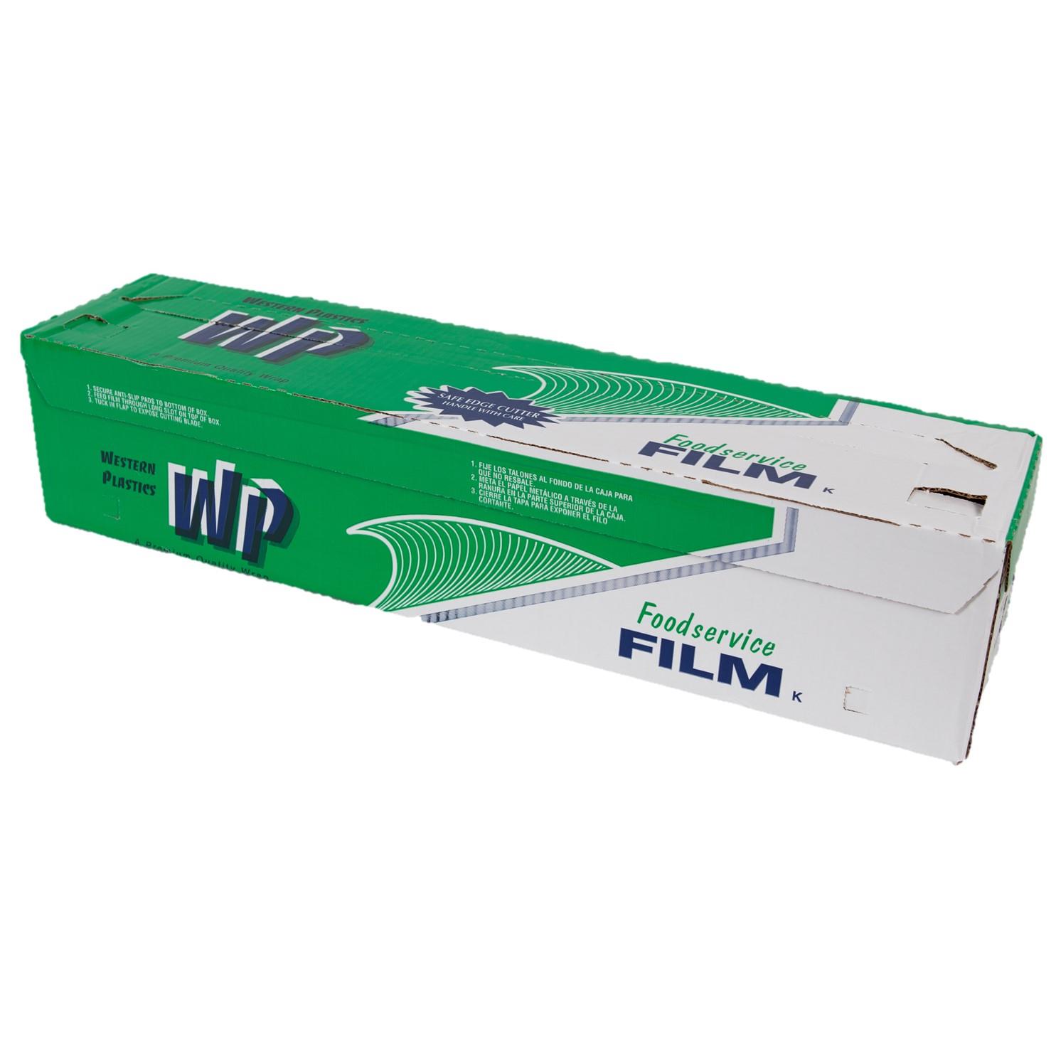 2cs 18 x 2000' Plastic Food Service Film Cling Wrap Roll w/ Slide Cutter