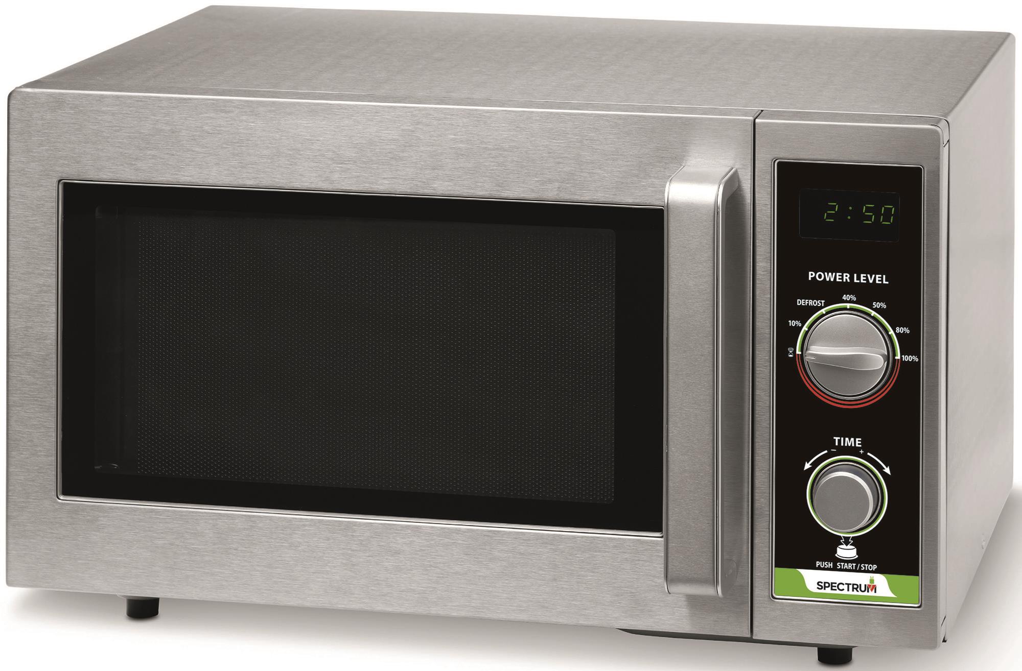 Spectrum Commercial Microwave, Dial, Stainless Steel, 1,000 W