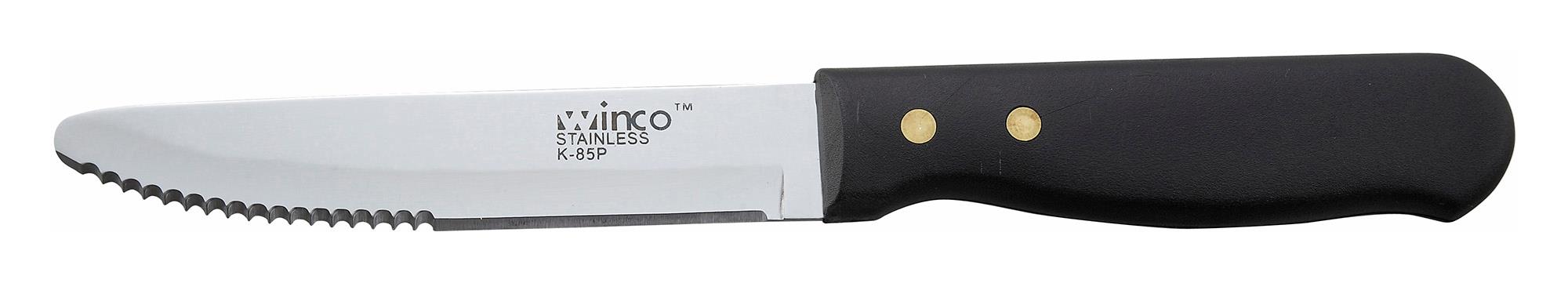 Stainless Steel 5 Blade Round Tip Jumbo Knife, Plastic Handle Steak K