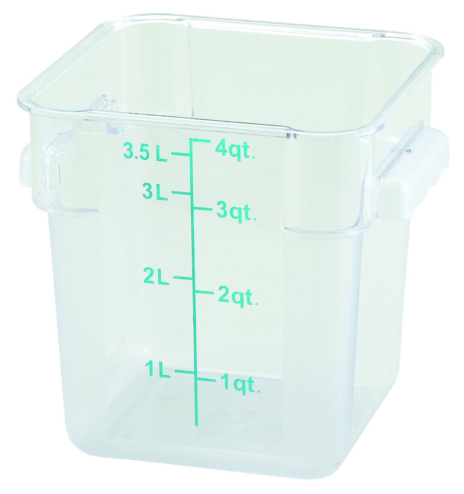4qt Square Storage Container, Clear, PC - mastersupplyonline