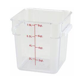 6qt Square Storage Container, Clear, PC - mastersupplyonline