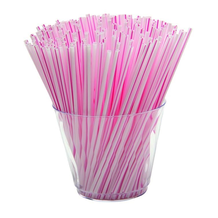 Pink Plastic Straws 