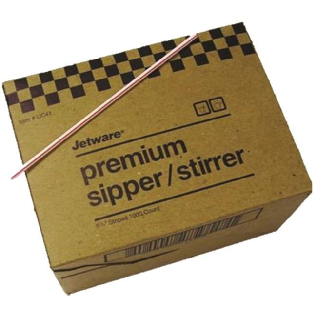 STIR5R 5-Inch Unwrapped Red Plastic Coffee Stirrer/Straw, 10000/CS