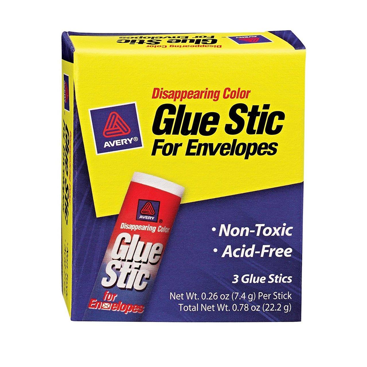 Bulk Disappearing Color Glue Stick For Envelopes, 0.26Oz, 3/Pk: Avery 00134  (36 Packs of 3 Glue Sticks) - Myriad Greeyn Office Supplies - Disabled  Veteran Owned SDVOSB, AbilityOne Distributor