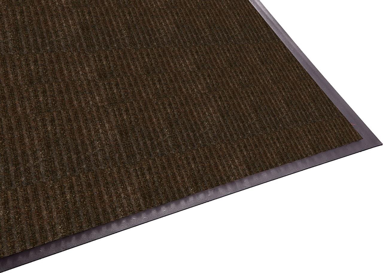 Vinyl/Polypropylene Guardian Golden Series Dual-Rib Indoor Wiper Floor Mat 4x8 Chocolate 
