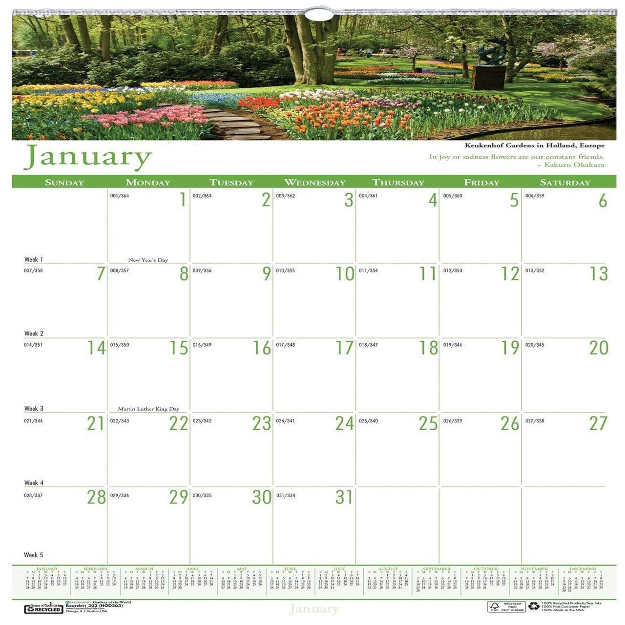 Bulk 2022 Gardens, Recycled Wall Calendars: HOD301 (18 Wall Calendars ...