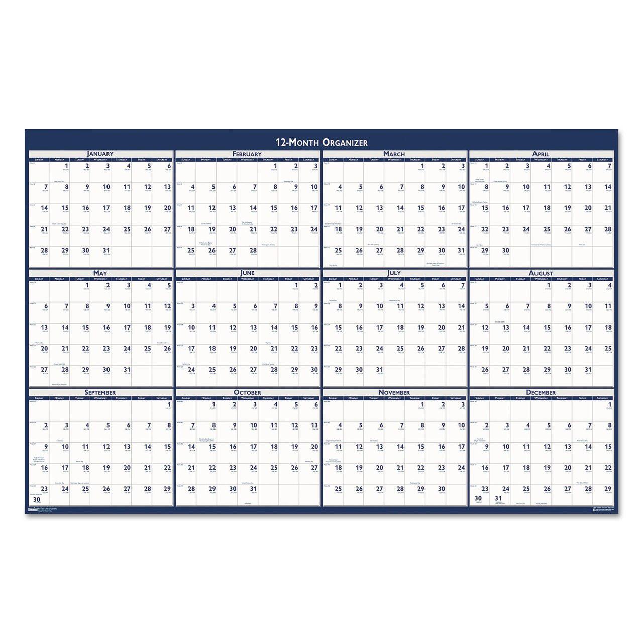 Bulk 2022 Vertical/Horizontal Laminated Calendars HOD3960 (15 Wall
