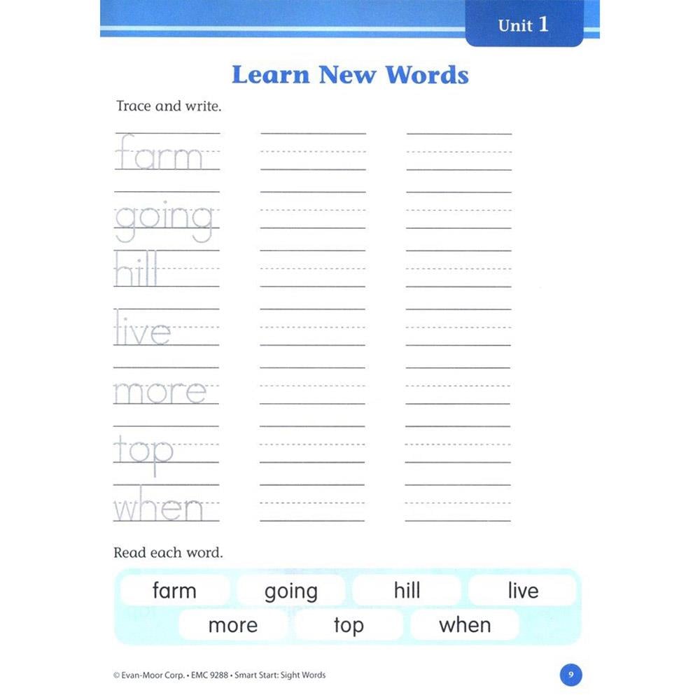 Smart Start: Sight Words Grade:K - The School Box Inc