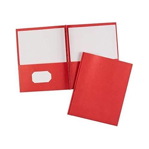 2 Pocket Folder with Prongs 25 ct Red