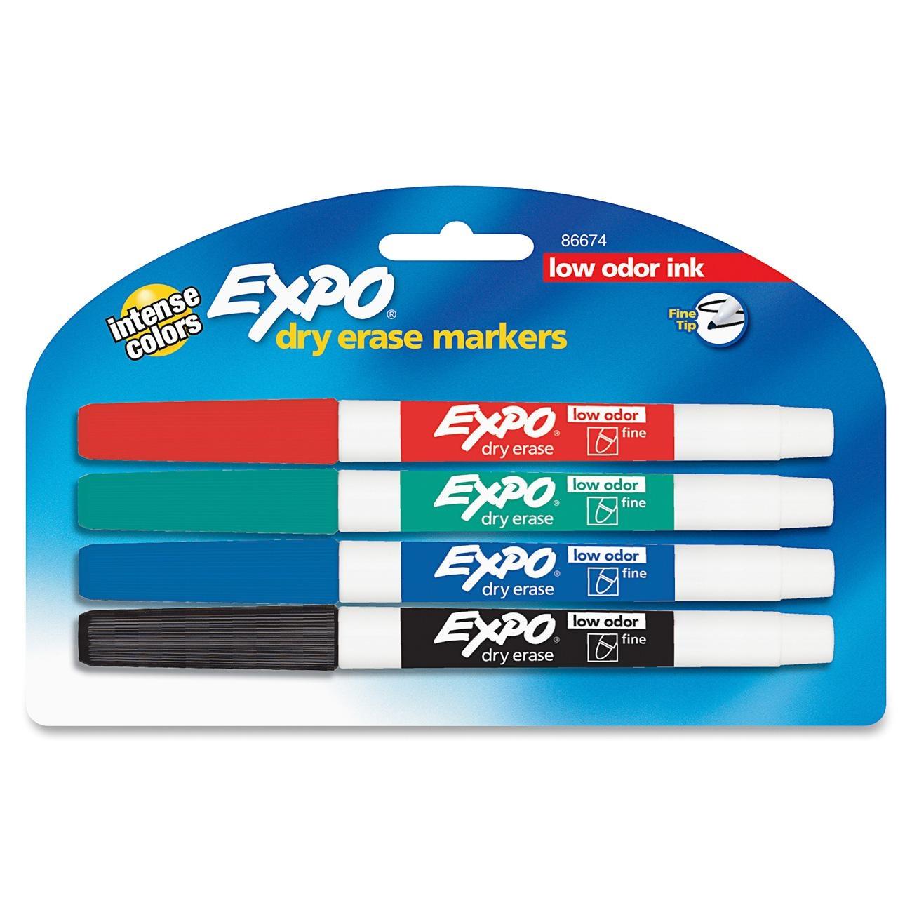 Dry Erase Marker Thin Line 4 Pack Assorted Colors - Charles Leonard