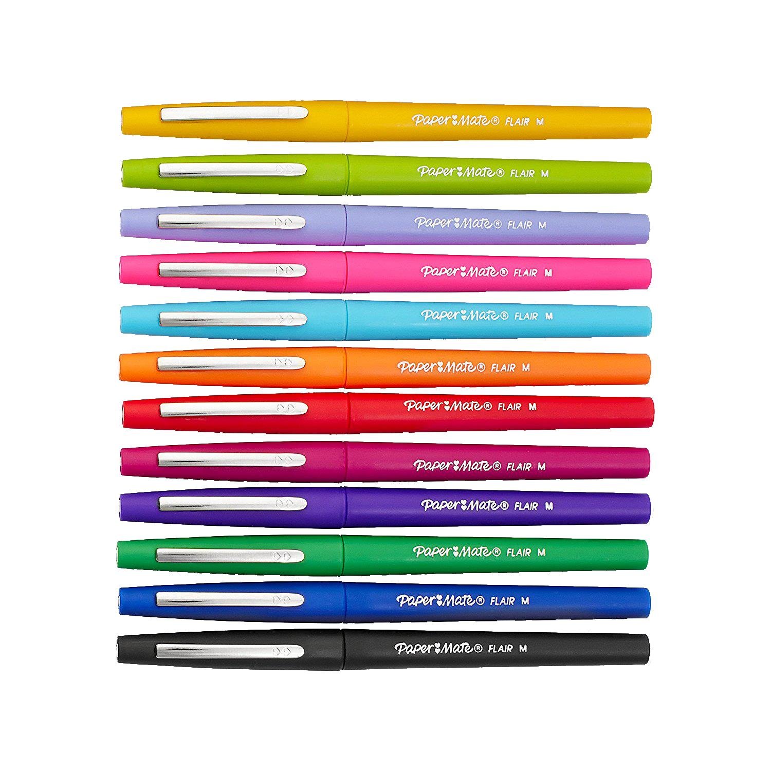 Zich verzetten tegen traagheid Geelachtig Papermate Flair Point Guard Pen, 12 Color Set - The School Box Inc