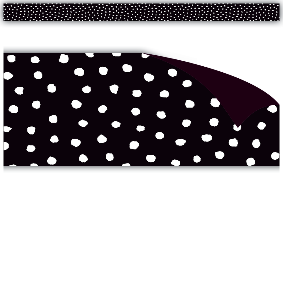 Black Polka Dots Magnetic Strips - Tools 4 Teaching