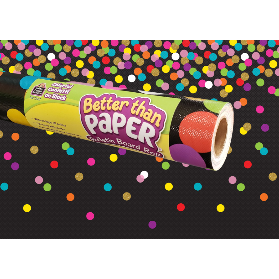 Confetti on Black Better than Paper Roll - The School Box Inc