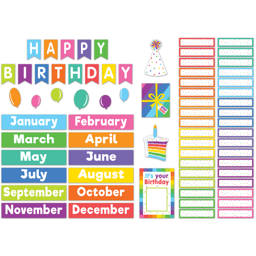 Colorful Happy Birthday Mini Bulletin Board Set - The School Box Inc