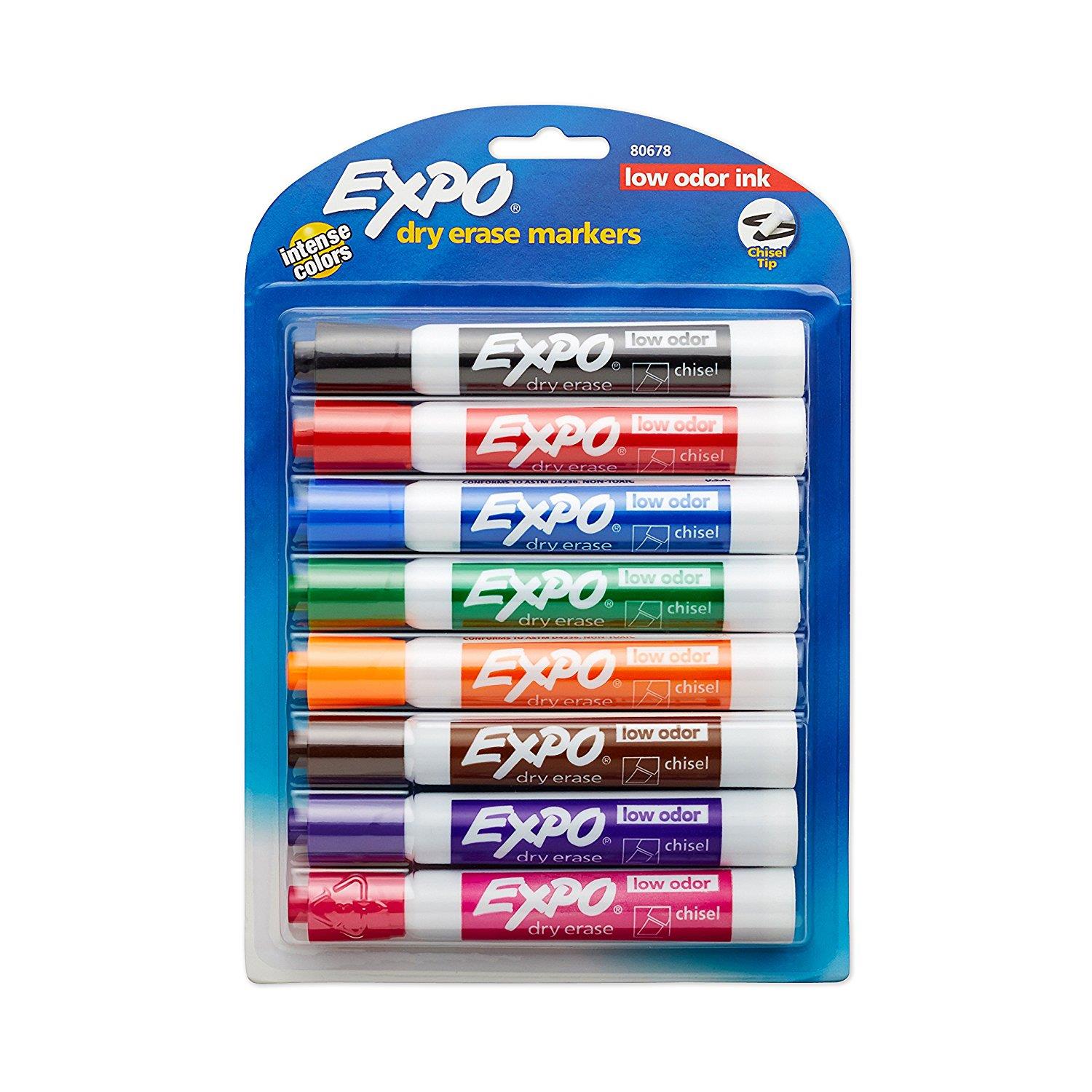 U Brands Medium Point Dry Erase Markers, Office Supplies, Assorted Pastel  Colors, with Eraser Cap, 8 Count : : Office Products