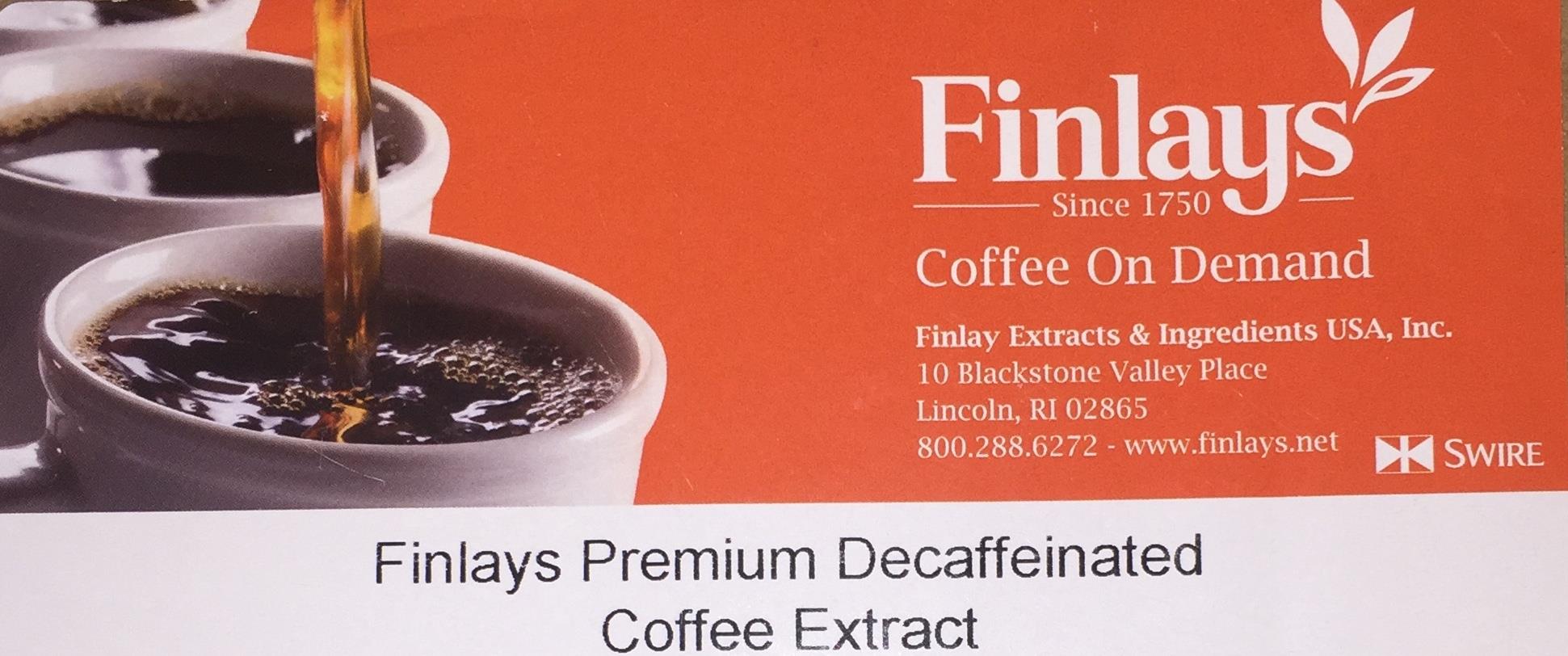 Finlay s premium decaf blend 30 1 liquid coffee packed 2 5gal short