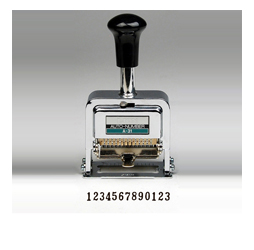 Lion Pro Line Heavy-Duty Rubber faced Wheel Automatic Numbering Machine, 6-wheel - Number Stamp - 1.26" Impression Width x 0.20" Impression Length - 6 Bands - Black - Steel, Plastic, Metal, Rubber Frame, Handle, Interior, Wheel - 1 / Box LION-MM-21