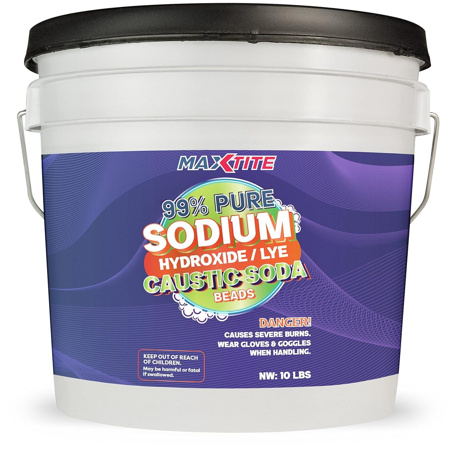 Sodium Hydroxide/LYE (10lb. Pail) Food Grade Lye Drain Cleaner Opener MS-CLEANER-LYE