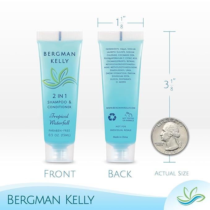 Bergman Kelly-Travel Size 2 in 1 Shampoo & Conditioner,0.5 Fl. 200/Ct.  HS-SHAMPOO-TRAVEL