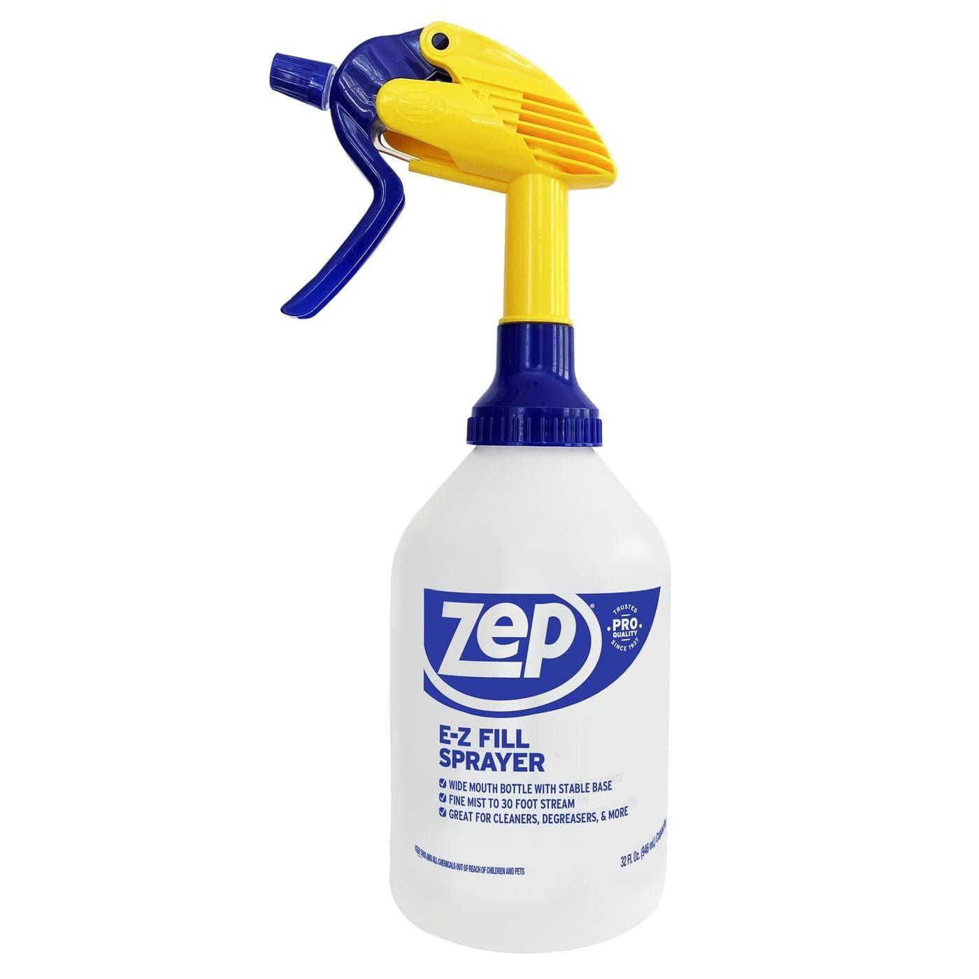Zep Professional Spray Bottle - EZ-Fill- Adjustable Nozzle - 1 Each - Clear MS-SPRAYBOTTLE-ZEP