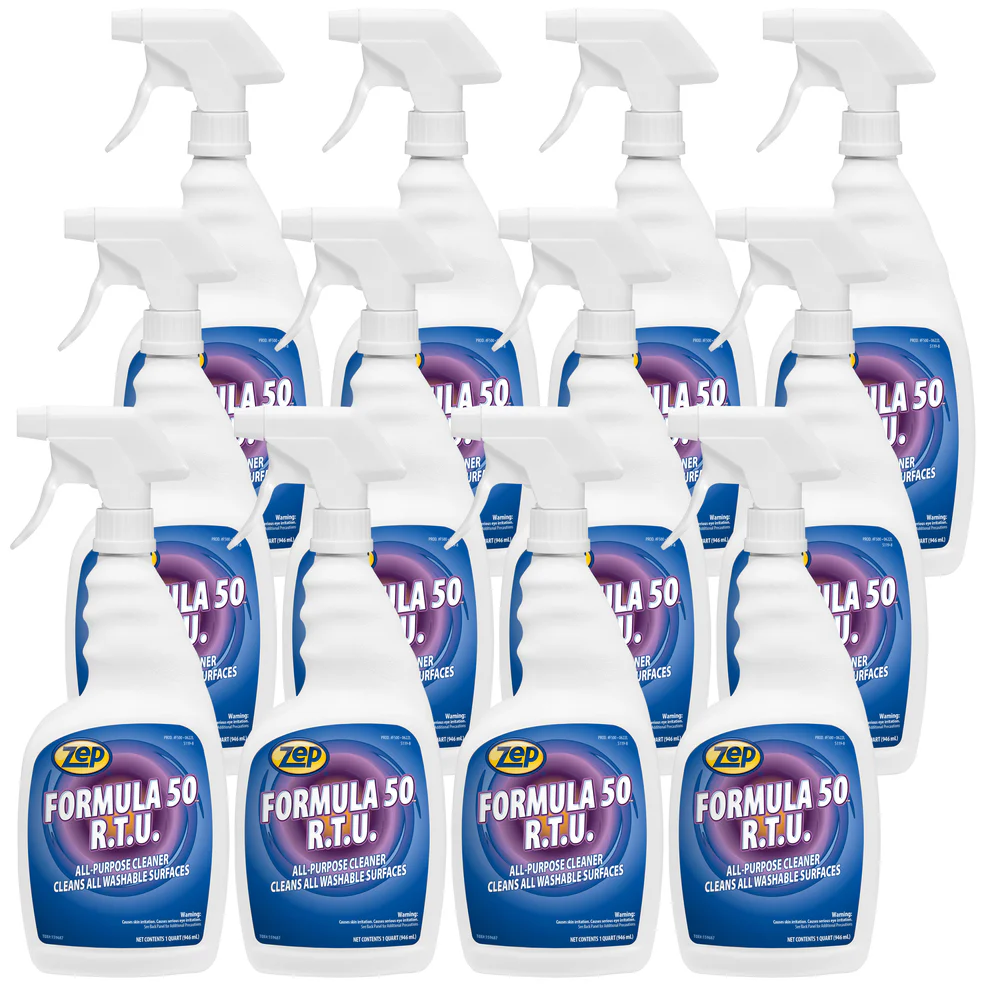 Cleaner, Zep Formula 50 [GREEN] R.T.U.All-Purpose, 12 32oz. Spray Bottles,-12/Ct. MS-CLEANER-ZEP-FORMULA50-RTU