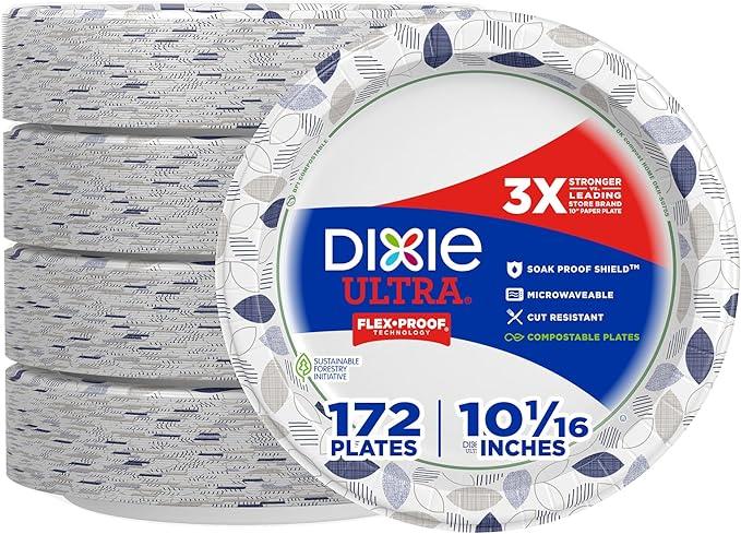 Dixie Pathways Heavyweight Paper Plates - 10.13" Diameter Plate - Paper - Microwave Safe - White - 125 Piece(s) / Pack DXESXP10PATHPK