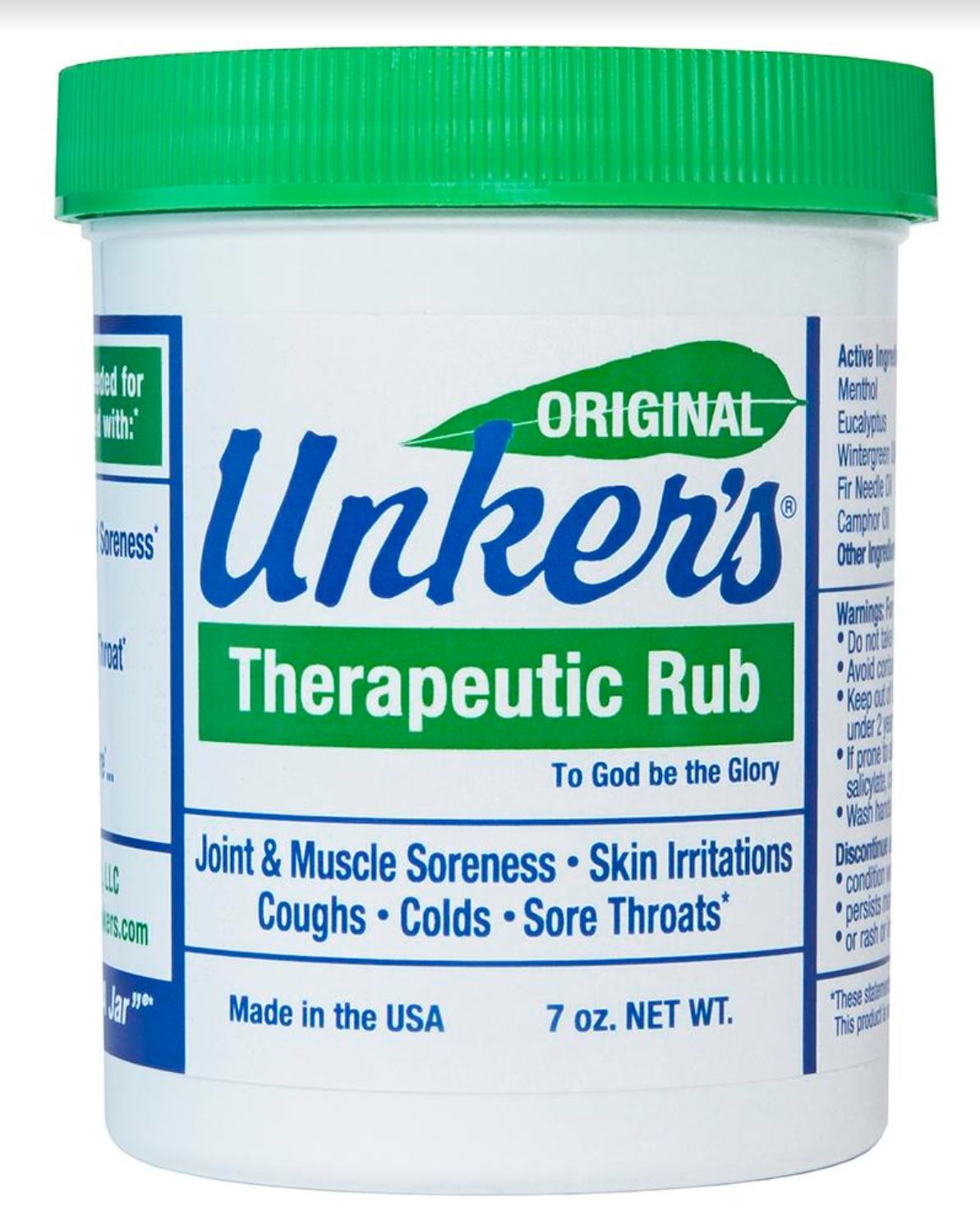 Unker's Therapeutic Rub 7 ounces Roby Supply