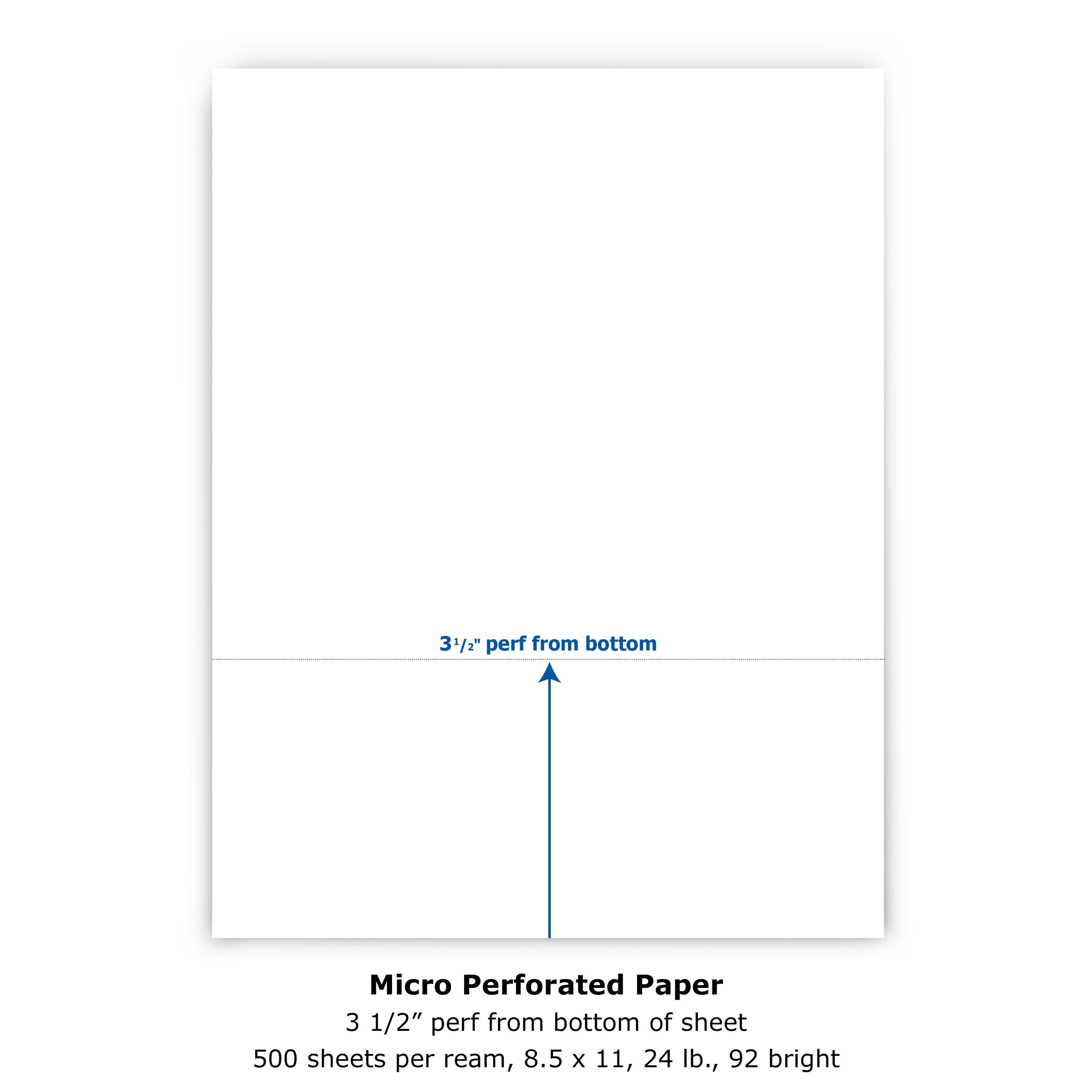 24lb Horizontal 8.5 X 11 Perforated Paper