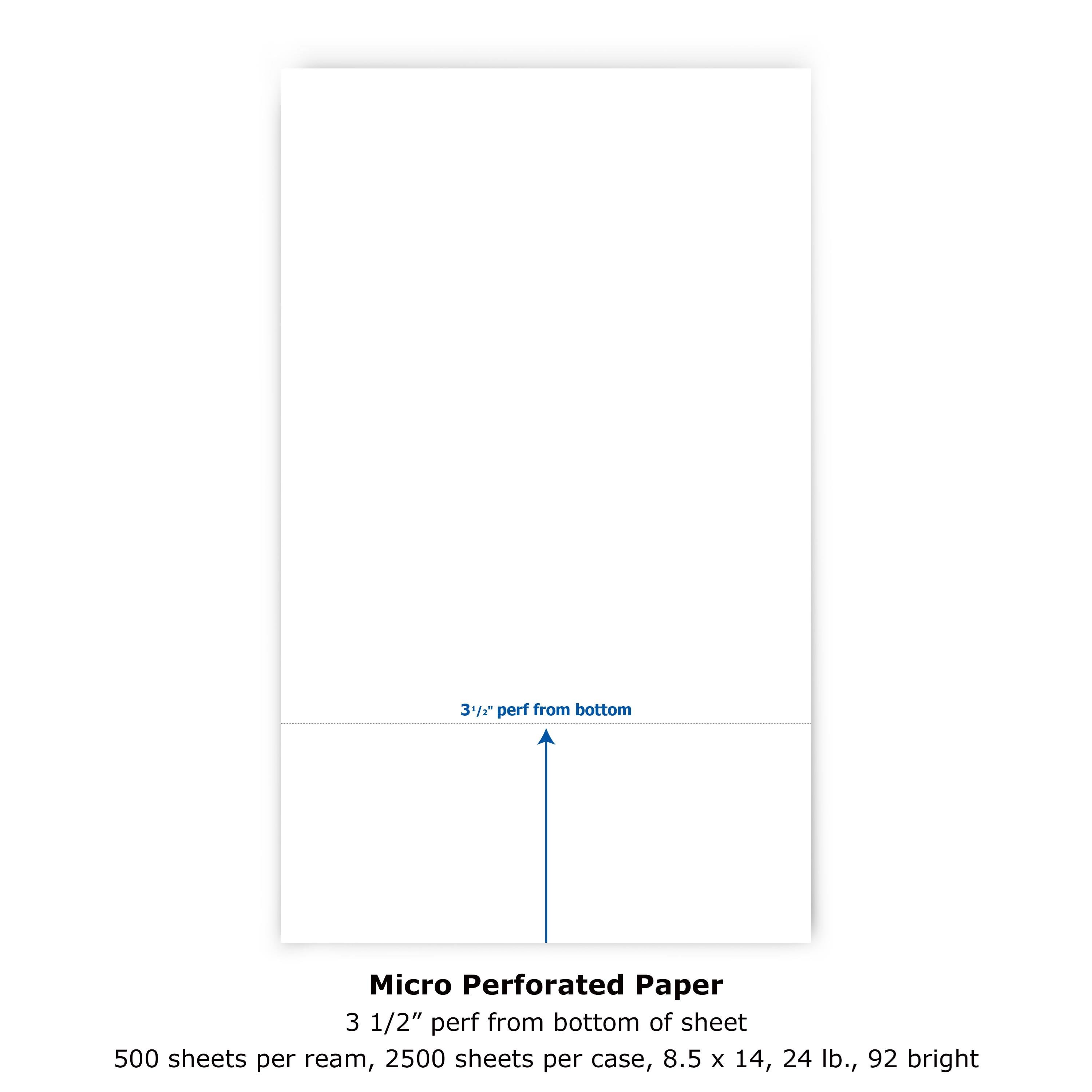 Perforated Paper 81/2" X 11", Perfed 31/2" From Bottom 24