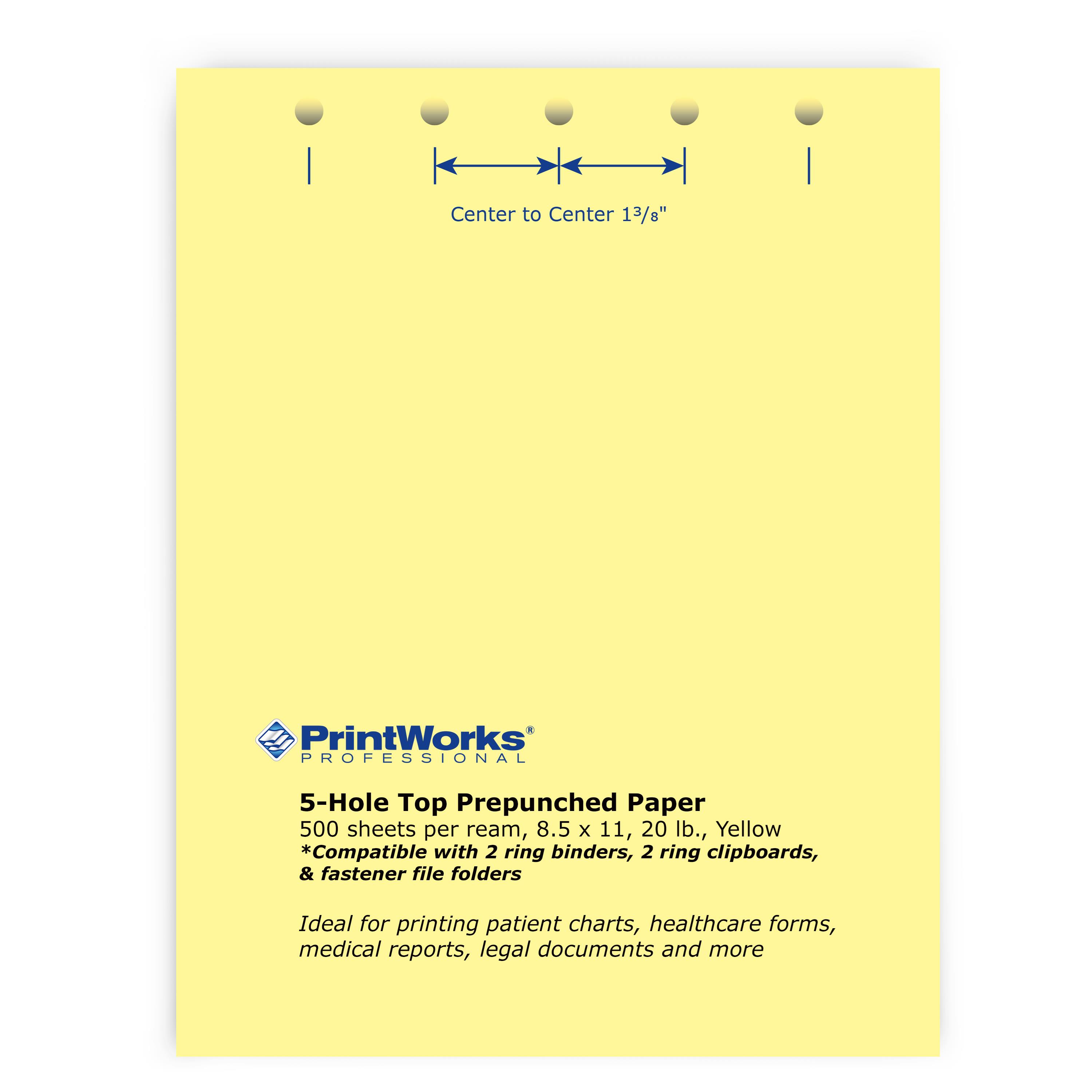 Printworks Professional Office Paper Coil 43-Hole Punched 8 1/2 x 11 20-lb 500/Ream