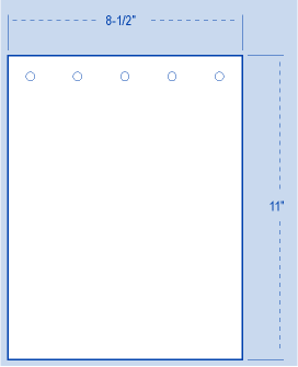 Pre Punched Paper 8-1/2 X 11, 5 Hole Punch Top 24#