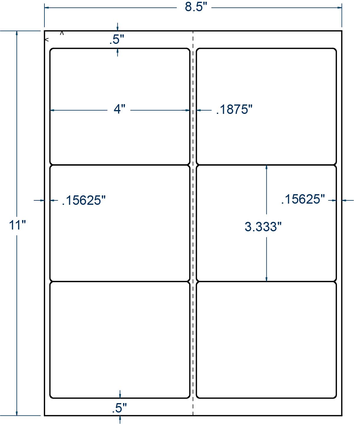 4 x 4 Square White Label Sheet –