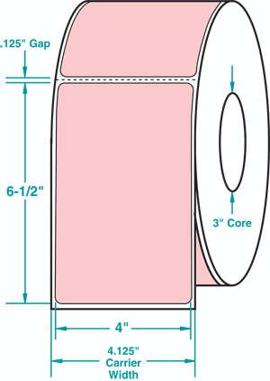 4 x 6.5 - Thermal Transfer Tags - 3 Core