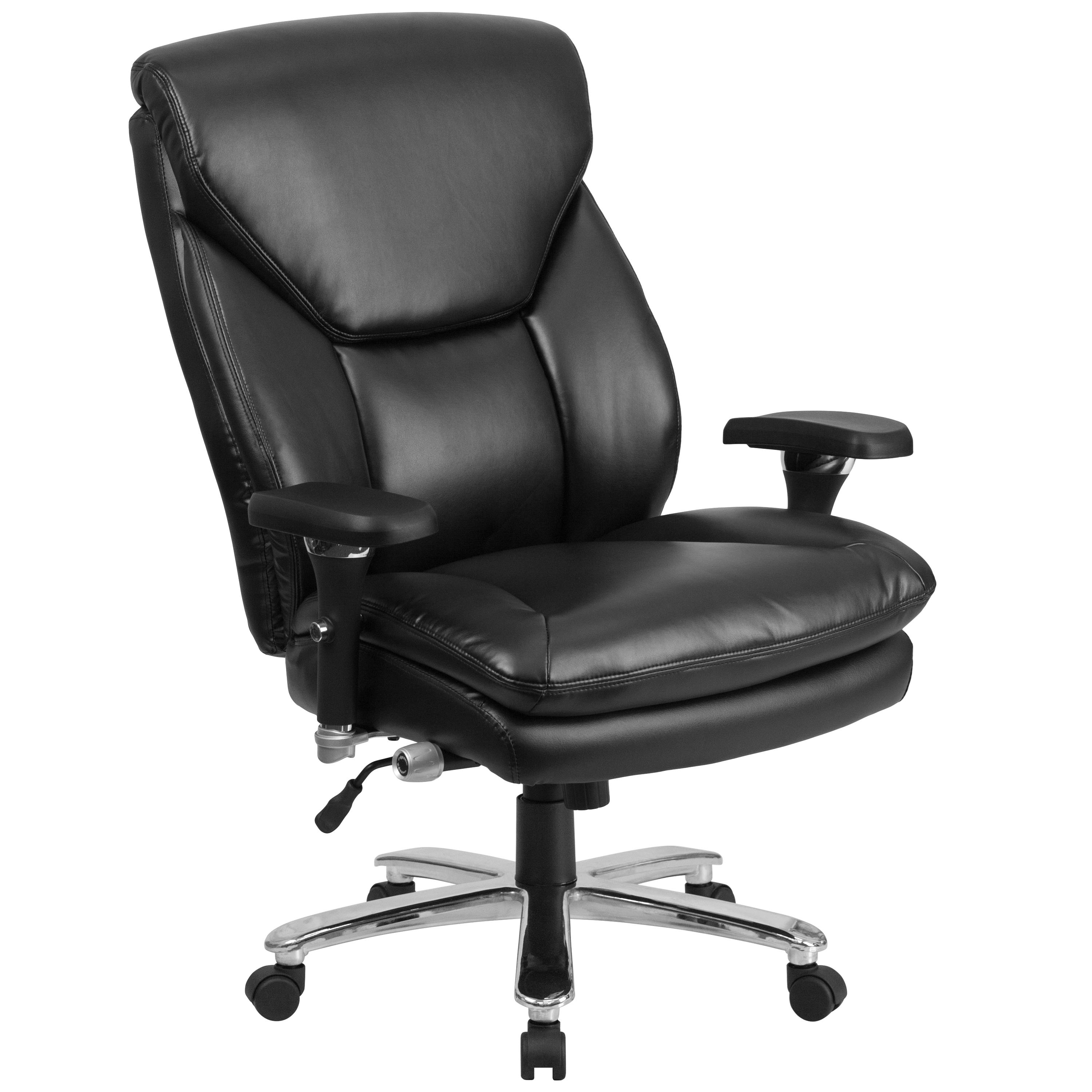 Hercules Series 24 7 Intensive Use Big Tall 400 Lb Rated Black Leathersoft Ergonomic Office Chair With Lumbar Knob Tonerquest