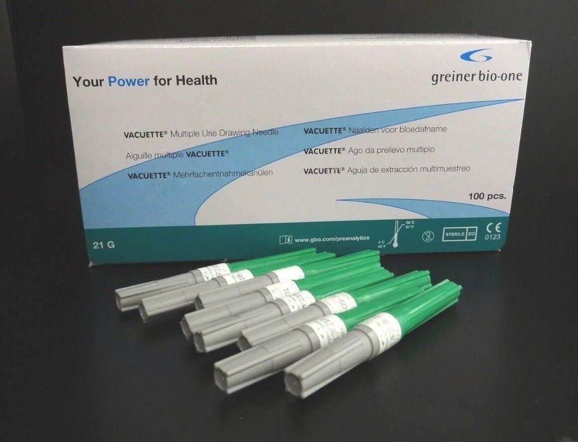 MultiSample Blood Collection Needle, 21G x 1", Yellow 100/BX TO BE