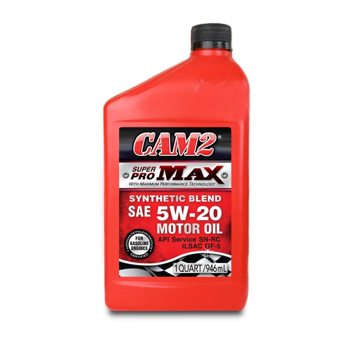 Cam2 Super Pro Max 5W20 Synthetic Blend Motor Oil 1 Quart, (Pack of