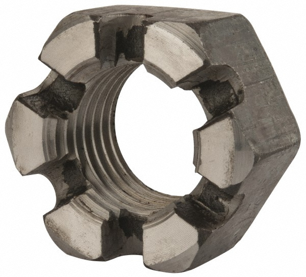 Hex Lock Nut: 2-4-1/2, Grade 2 Steel, Uncoated 1-23/32