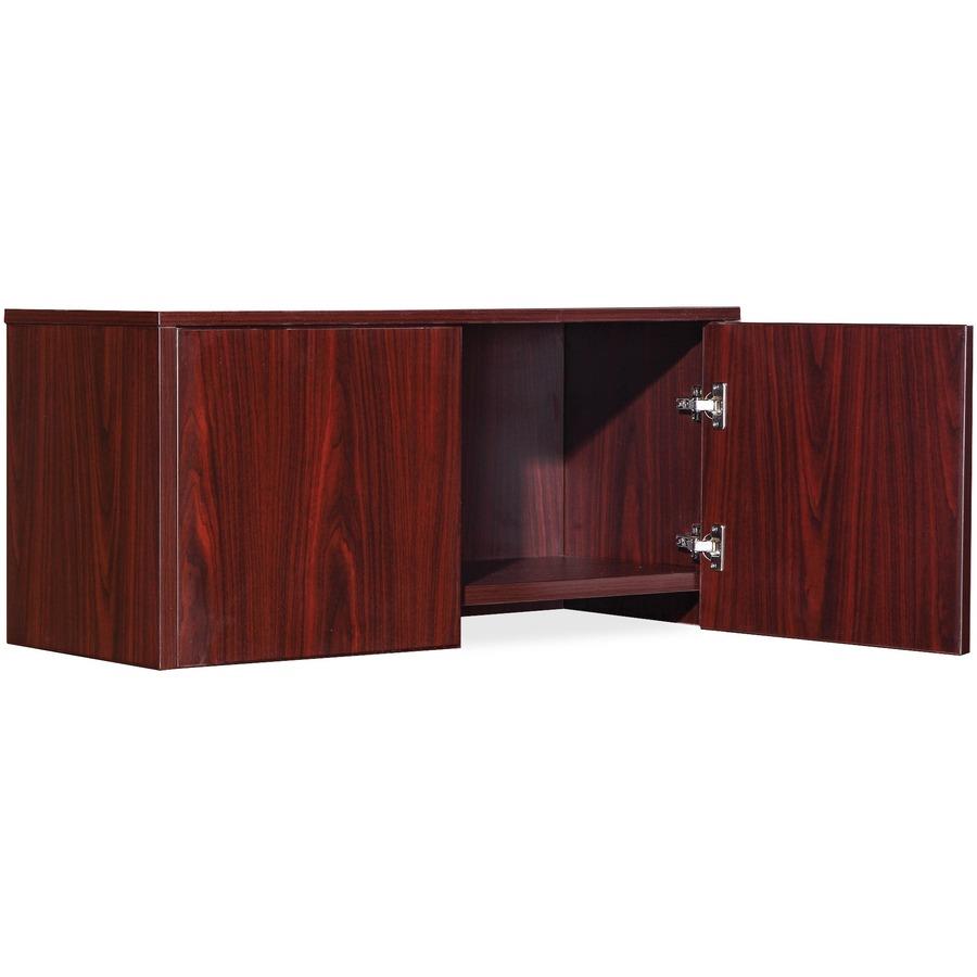 Lorell Essential Series Mahogany Wall Mount Hutch 35.4" x 14.8"16.8