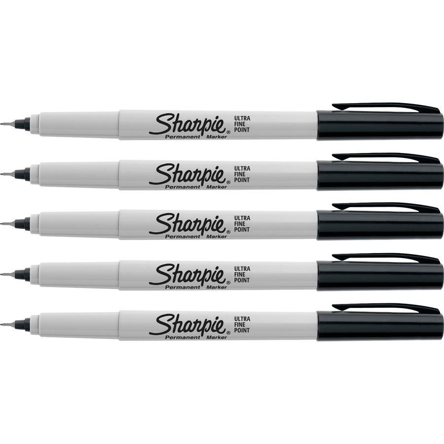Sharpie Permanent Markers, Ultra Fine Point, Black, 5 Count 