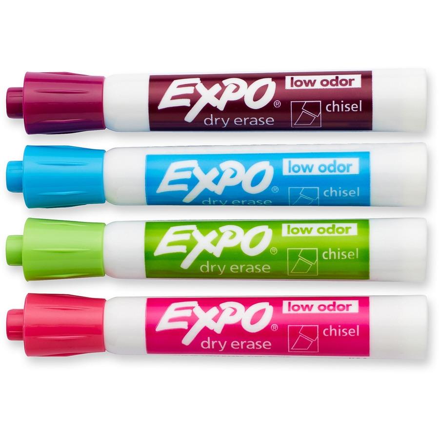 Expo Low Odor Markers - Chisel Marker Point Style - Aqua, Lime