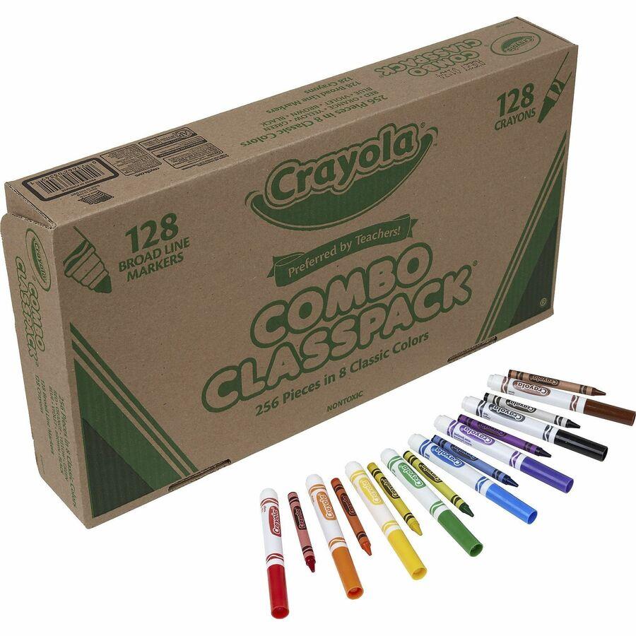 Crayola 8-Color Crayons/Markers Combo Classpack - Assorted Ink - Assorted  Wax - 256 / Box