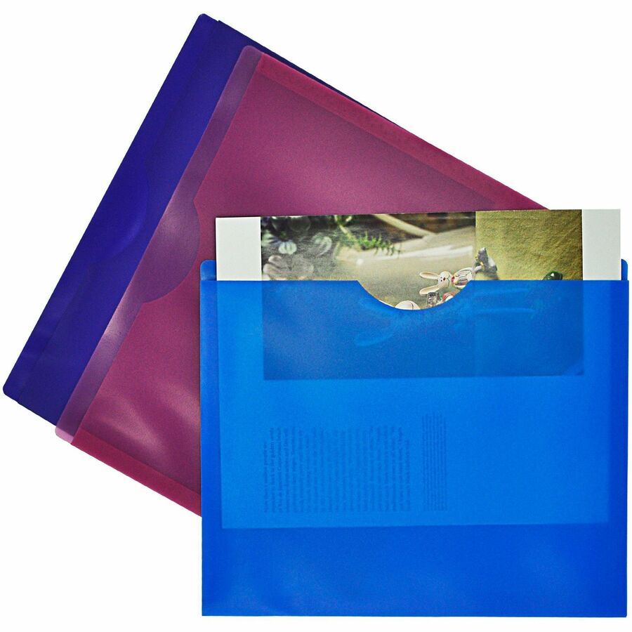 Staples Poly Expanding Hanging File Jackets, Letter Size, 5-Pack Assorted Colors - For Home & Office