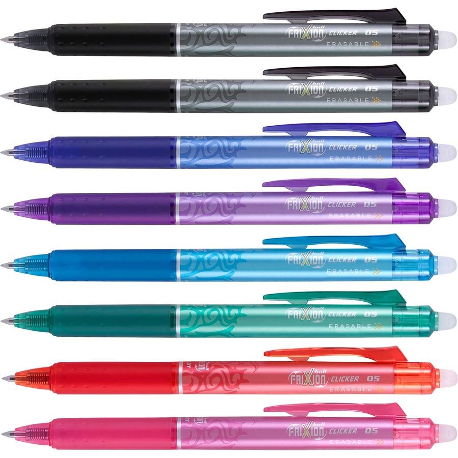 Pilot FriXion Clicker Erasable Gel Pens Pack Of 12 Fine Point 0.7 mm Purple  Barrel Purple Ink - Office Depot