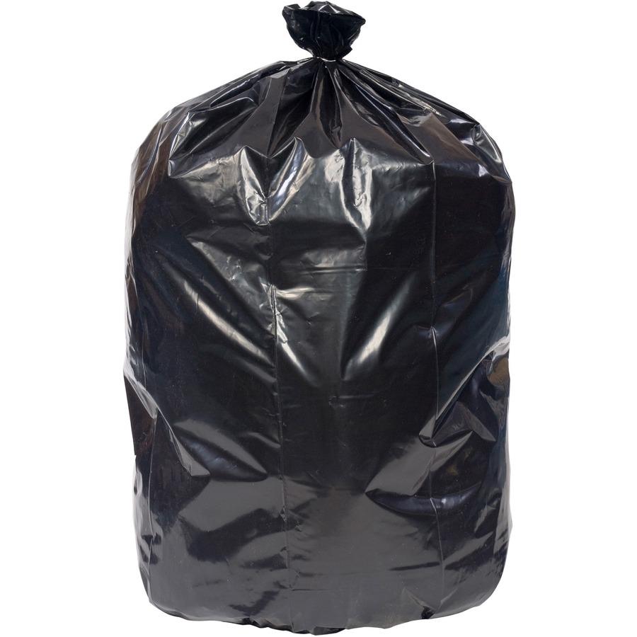 Genuine Joe Black Trash Bags, 60 Gallon, 1.5 Mil, Box of 50, GJO01535