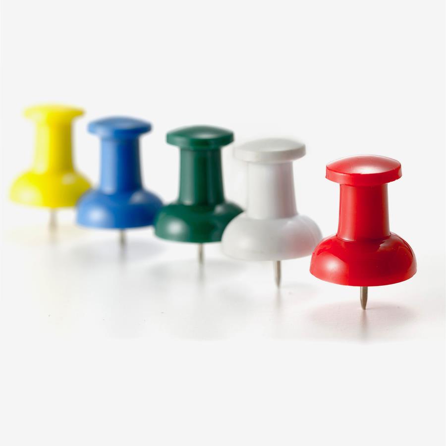 OIC Giant Push Pins - 1.5 Length - 12 / Pack - Assorted - ICC