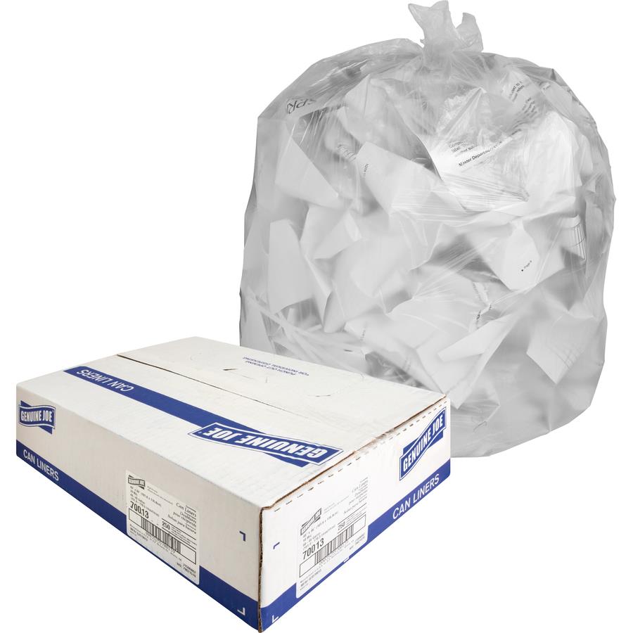 56 Gallon Natural High Density Trash Bags - 12 Micron