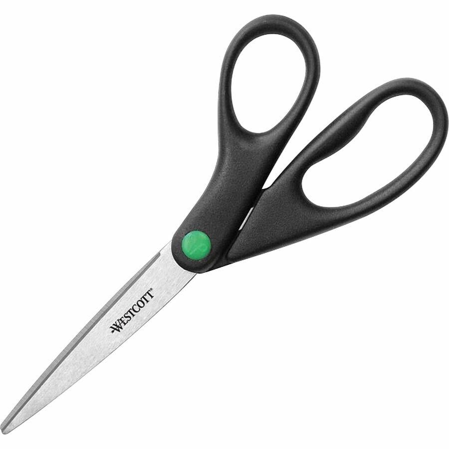 Westcott KleenEarth Basic Plastic Handle Scissors, 9 Long, Pointed, Black