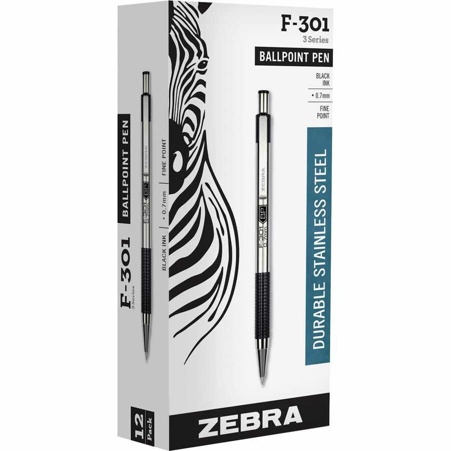 Zebra F301 Kugelschreiber – Edles Stahl-Design, Feine 1,0 Mm Mine
