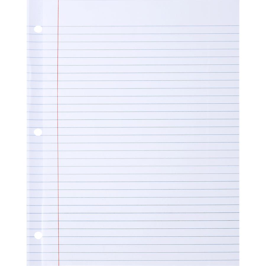 Sparco Ruled Filler Paper - 100 Sheets - Wide Ruled - Ruled Red Margin - 20 lb Basis Weight - Letter - 8 1/2 Sparco Ruled Filler Paper - 100 Sheets - Wide Ruled - Ruled Red Margin - 20 lb Basis Weight - Letter - 8 1/2